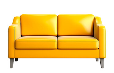 yellow leather sofa isolated on a transparent background