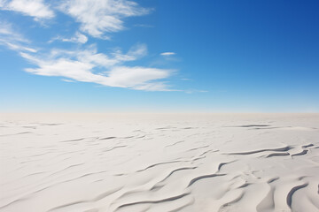 antarctic desert landscape, empty cold snow plain under blue sky