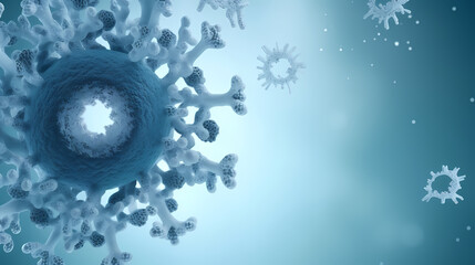 Fototapeta premium A blue background virus