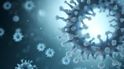 Naklejka premium A blue background virus