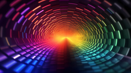 colorful tunnel with a light inside, abstract art background