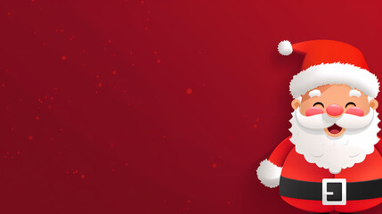 Christmas postcard banner of Santa Claus on red background