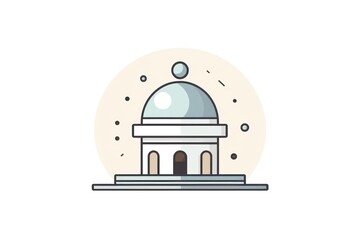 Observatory tower icon on white background