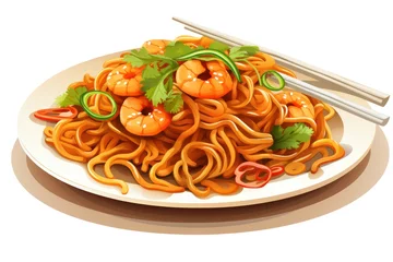 Foto op Canvas Mie goreng icon on white background © Celina