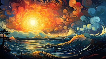 abstract fractal background with space