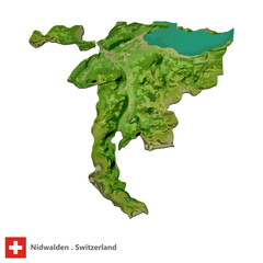 Nidwalden, Canton of Switzerland Topographic Map (EPS)
