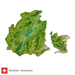 Obwalden, Canton of Switzerland Topographic Map (EPS)