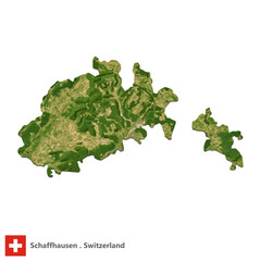 Schaffhausen, Canton of Switzerland Topographic Map (EPS)