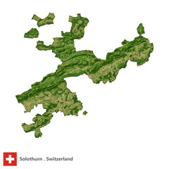 Solothurn, Canton of Switzerland Topographic Map (EPS)
