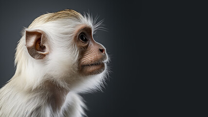Naklejka premium Close up monkey isolated on gray background