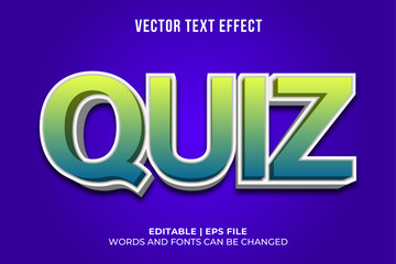 Editable quiz 3d text effect