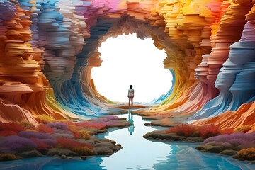 colorful cave imagination of mind - obrazy, fototapety, plakaty