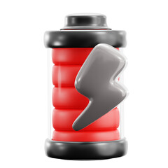 Electric Battery 3D Icon Illustration