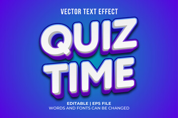 Editable quiz time text effect