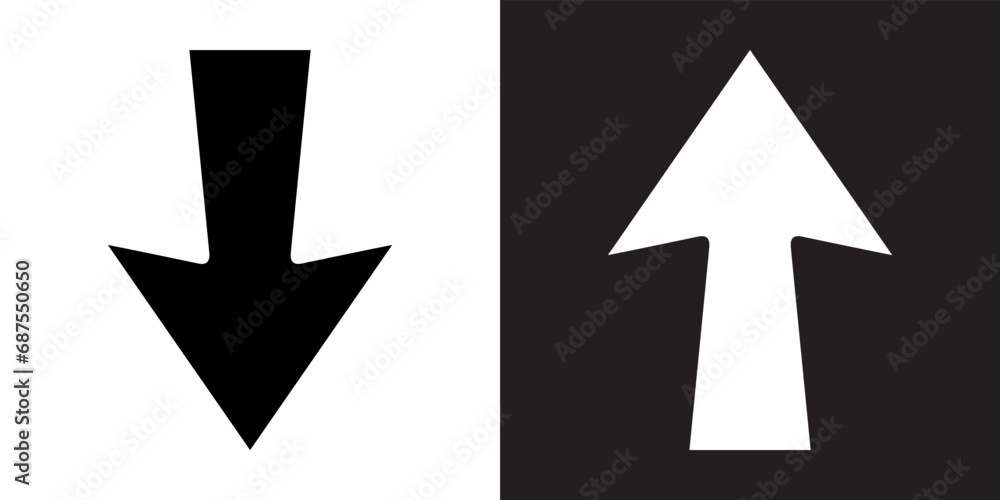 Poster down up arrow icon vector. scroll down up icon sign symbol in trendy flat style. move down up vector