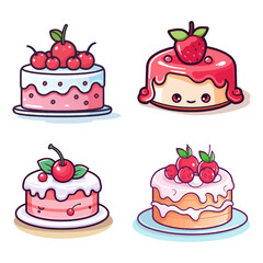 Sweet Cakes set vector design, Vector illustration collection,