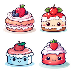 Sweet Cakes set vector design, Vector illustration collection,