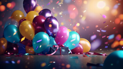 Fototapeta na wymiar background for celebration with balloons 