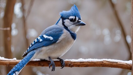 Obraz premium blue jay perched on a branch