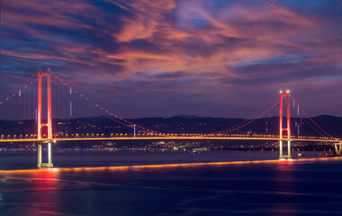 The Osman Gazi Bridge is a suspension bridge spanning the Gulf of İzmit. The bridge links the...