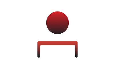 male symbol 3d gradient reddish shade, people sign