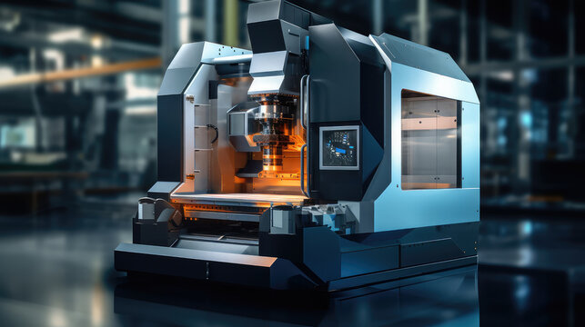 Economical cnc machining machine inside modern factory