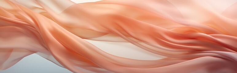 Fototapeta premium Abstract background made of pink light fabric. Silk fabric creates waves and curves.