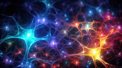 neuron technology background material - obrazy, fototapety, plakaty