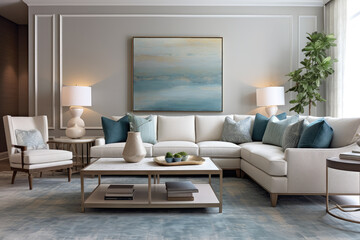 Modern interior living room decoration renderings