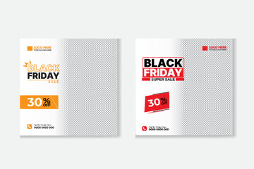 Black friday super sale social media post template