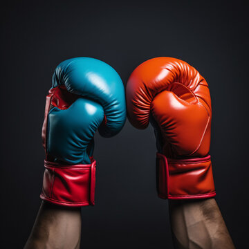 Hands in boxing bags are an image that conveys strength and preparation for fighting. These images symbolize defiance and readiness to fight against anything. It is a sign stability and strong support