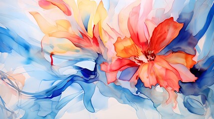 Abstract watercolor painting capturing the essence of flowers
