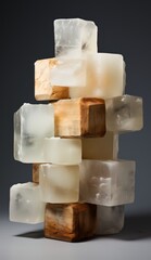 Alabaster and Ice Blocks Arrangement