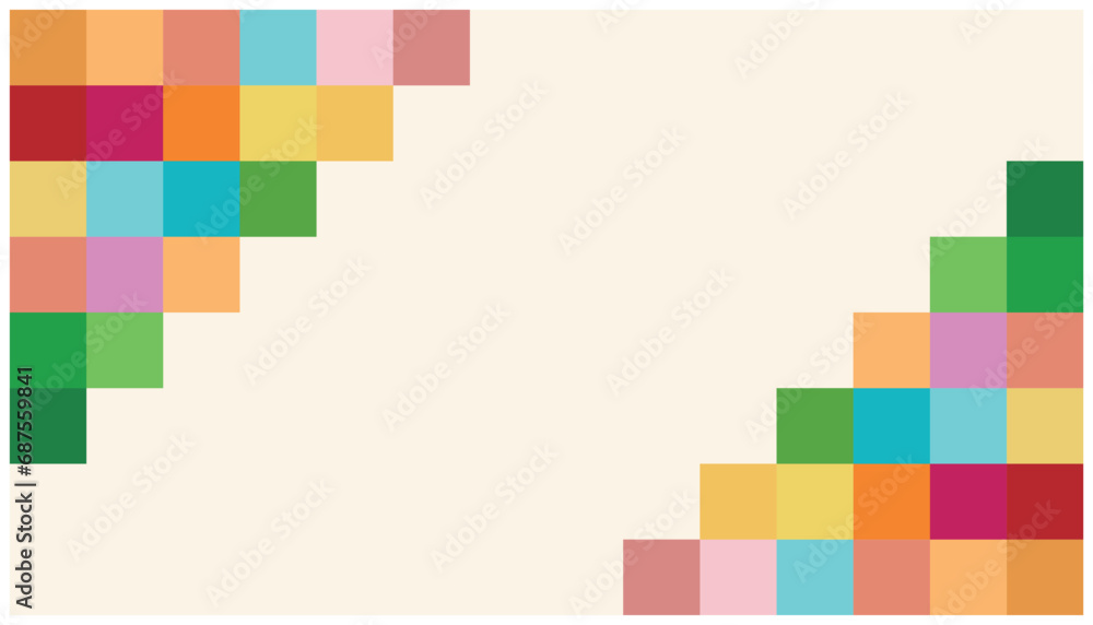 Poster abstract background with squares, rectangles, rhombus and crosses. vector illustration. design eleme