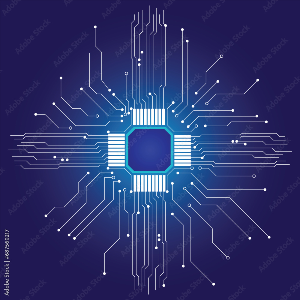 Poster abstract futuristic circuit board illustration, circuit board. circuit board pattern for technology 