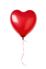 A red heart shaped air balloon, Valentine's Day, isolated or white background