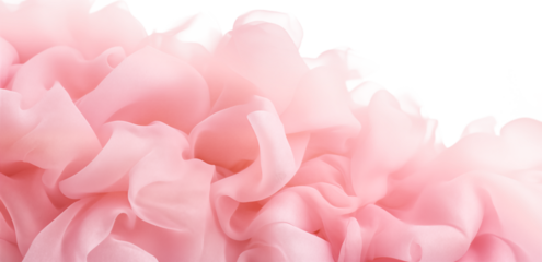 Beautiful elegant wavy light pink satin silk luxury cloth fabric texture isolated on transparent background, png. Abstract background design.
