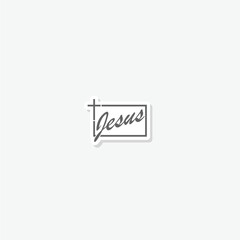  Jesus sign sticker isolated on gray background