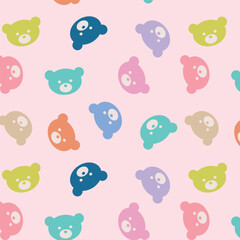 seamless pattern bears with background pastel teddy
