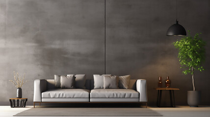 A minimalist living room  - obrazy, fototapety, plakaty
