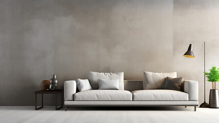 Fototapeta na wymiar A minimalist living room 