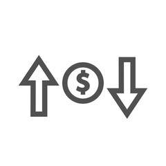 arrow up and down dollar icon