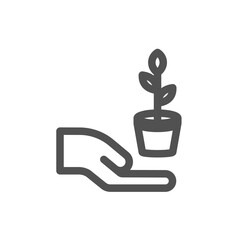 Hand with plant icon