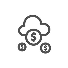 Cloud dollar icon