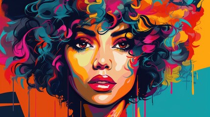 Surreal Colorful Pop Art Female Portrait