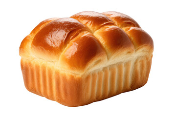 Brioche bread isolated on transparent background.