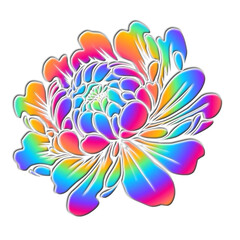 Obraz premium 3D sticker beautiful colourful lotus flowers with wonderful petal