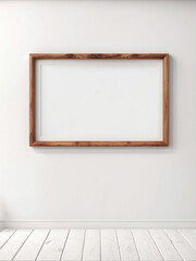 frame hanging on a wall mockup white wall modern minimal room 