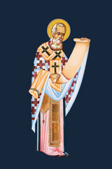 Gregory of Nazianzus. Illustration in Byzantine style