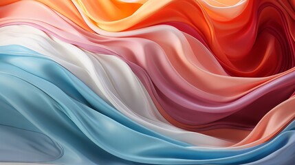 3D abstract background from wavy lines, pastel shades, banner with place for text, Concept: mixing paint shades